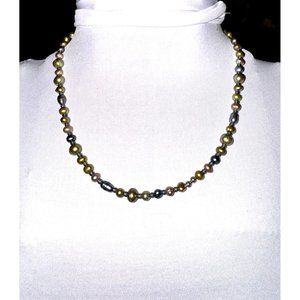 Dustin Design Stone Beaded Strand Necklace Mixed Metal Color